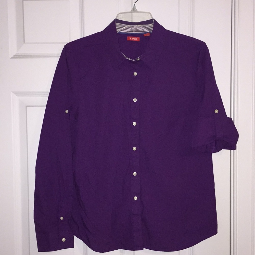 IZOD women’s purple cotton dress shirt